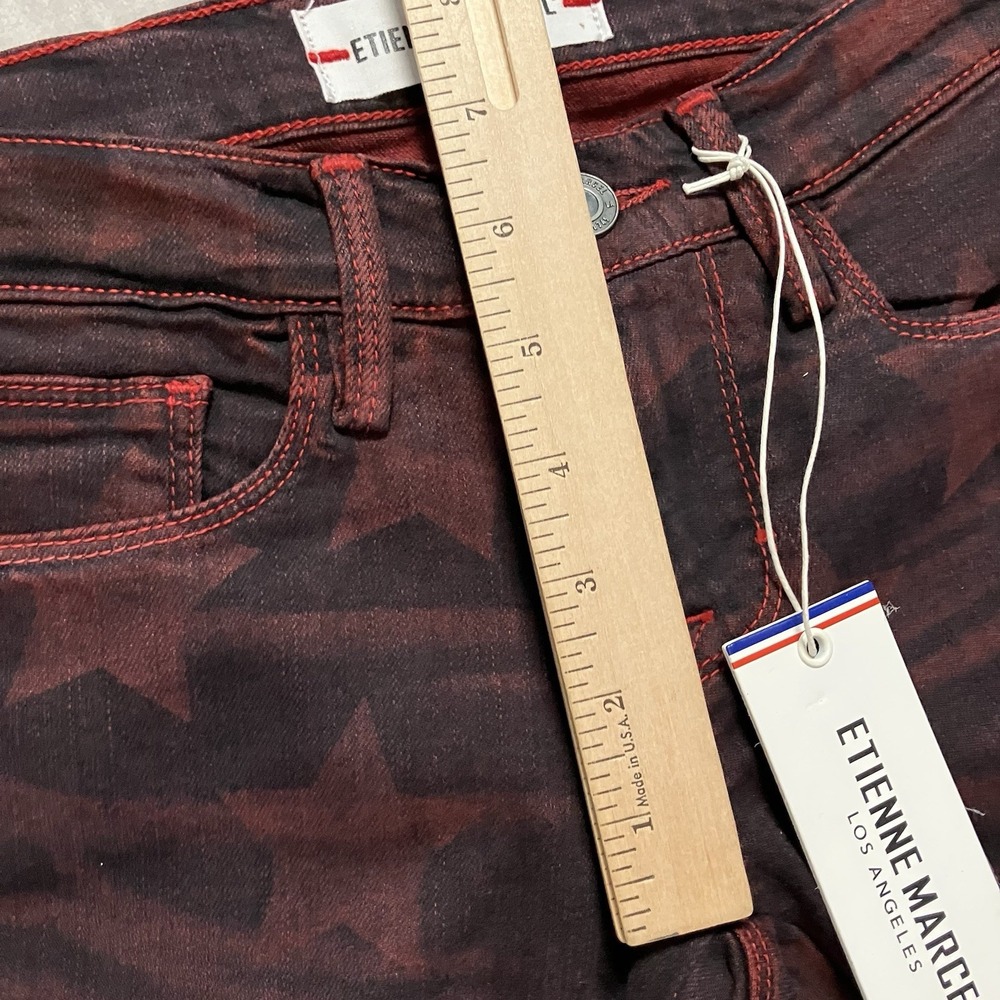 Étienne Marcel Roos Skinny Jeans‎ Womens Sz 24 With Red Star Graphic Print - Picture 3 of 10